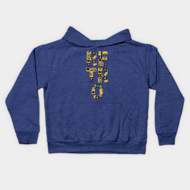 Retro Letter Concept Kids Hoodie by Mako Design 